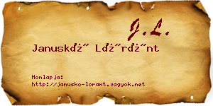 Januskó Lóránt névjegykártya