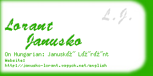 lorant janusko business card